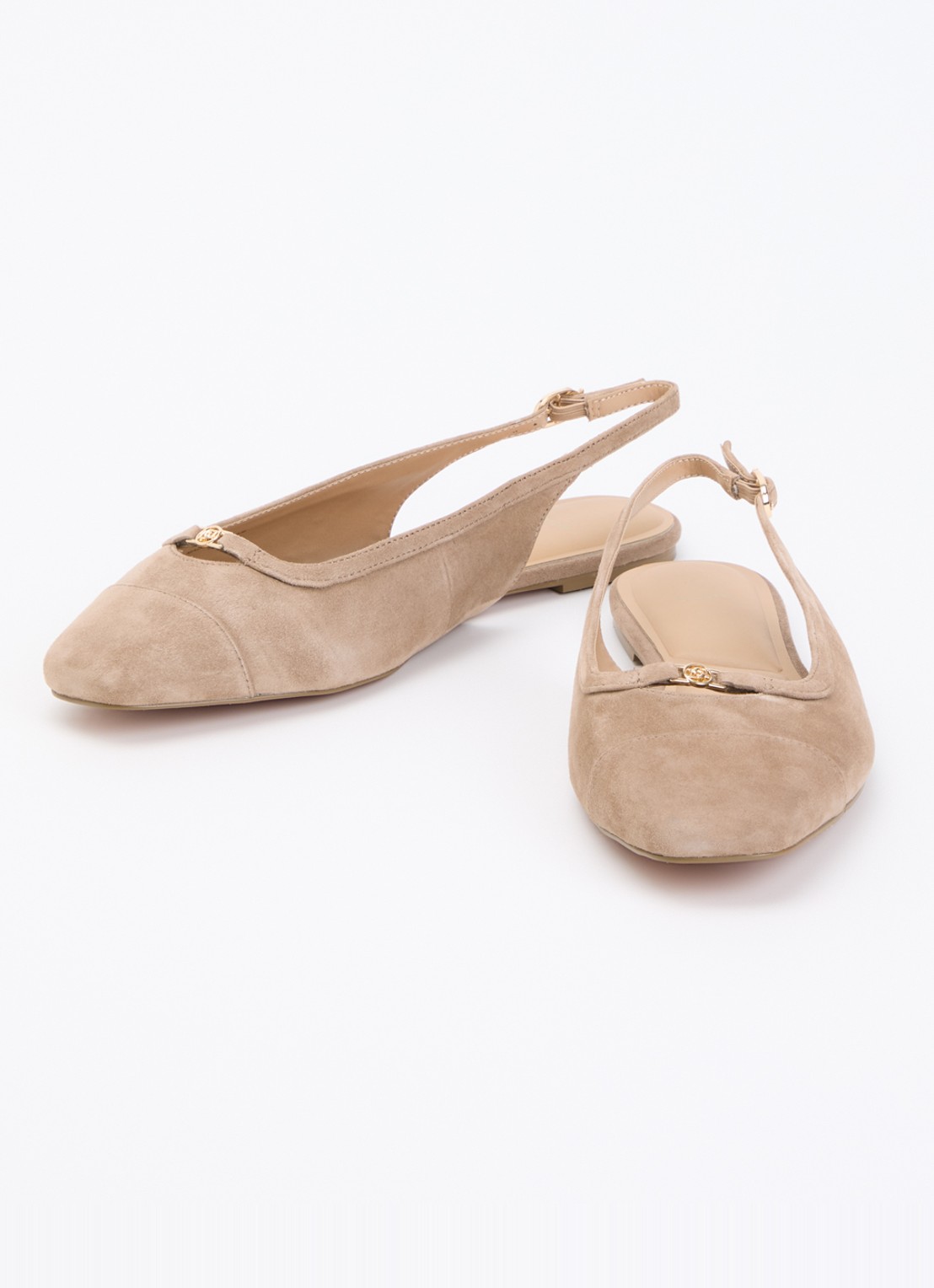 Dune London Wide Fit Hanna slingback van suède - detail 2 beige