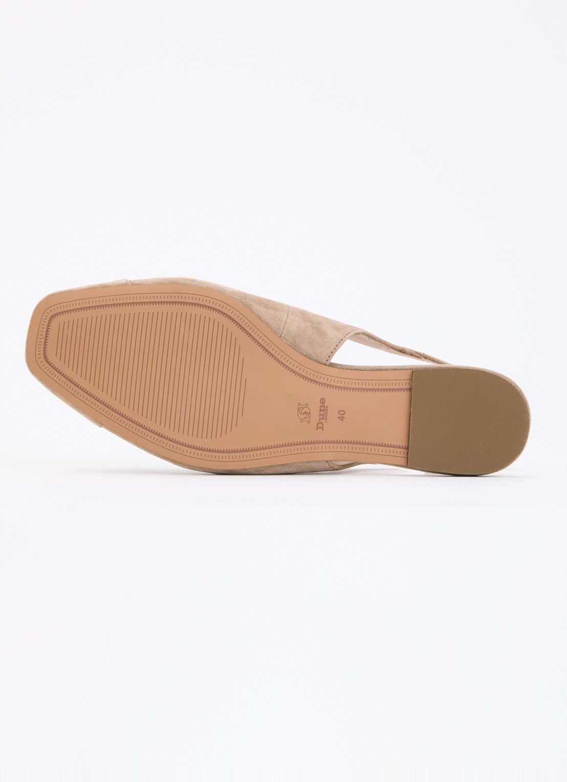 Dune London Wide Fit Hanna slingback van suède - detail 4 beige