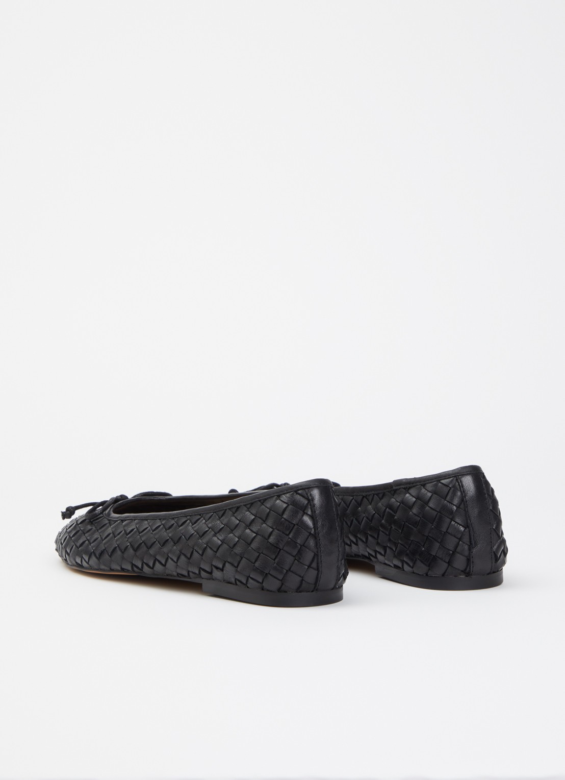 Dune London Wide Fit Heat ballerina van leer - achterkant zwart