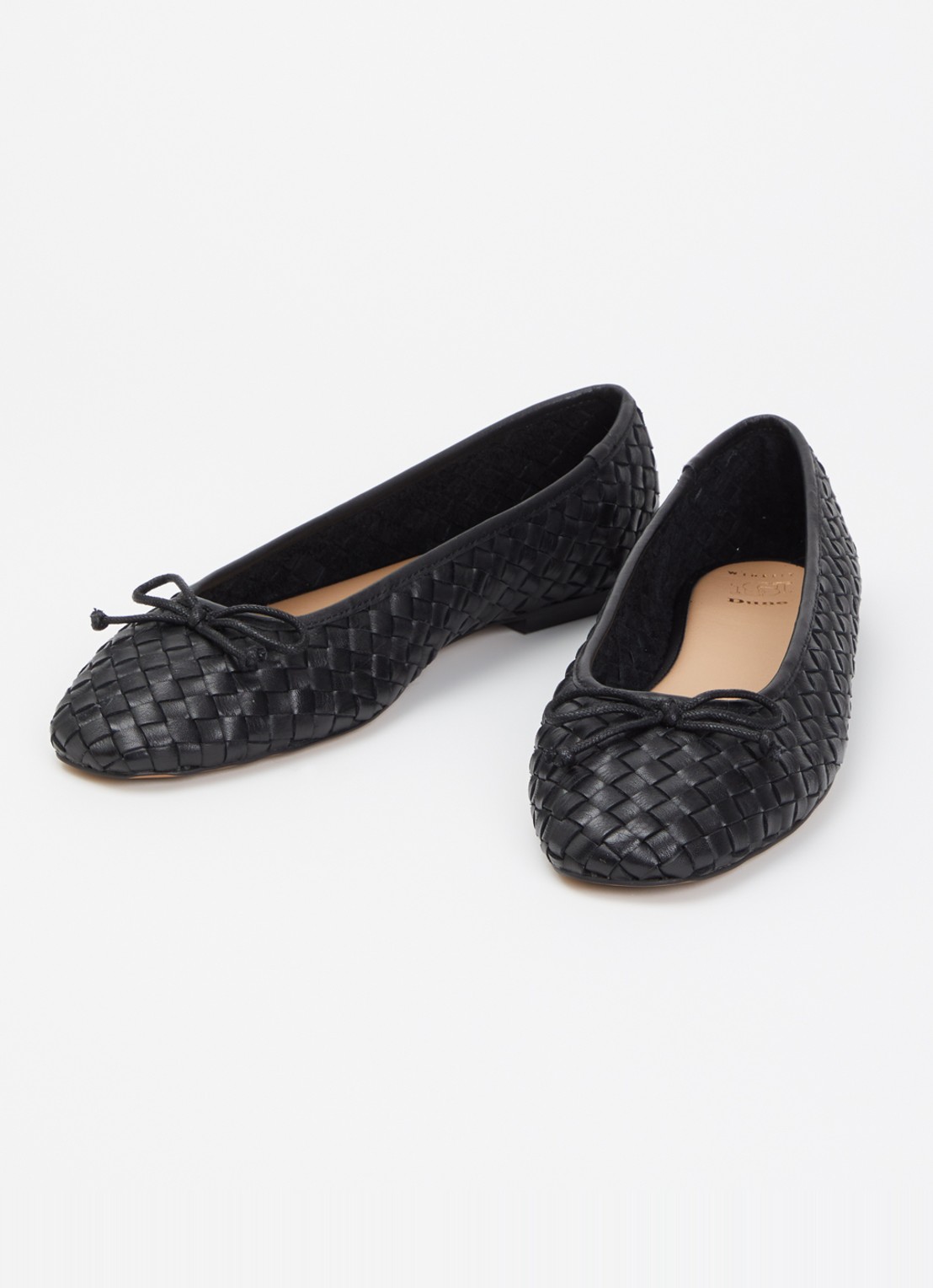 Dune London Wide Fit Heat ballerina van leer - detail 3 zwart