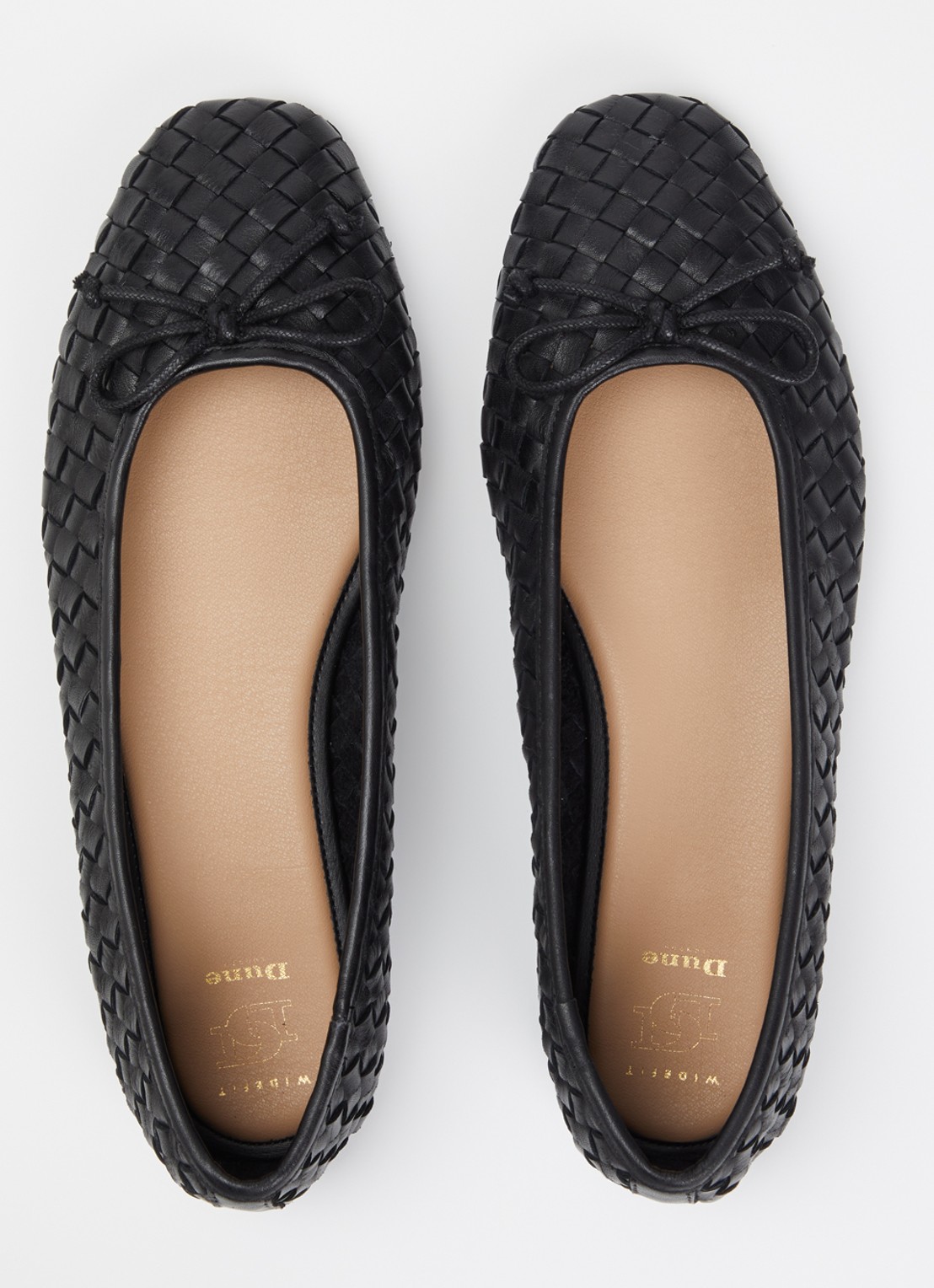 Dune London Wide Fit Heat ballerina van leer - detail 4 zwart