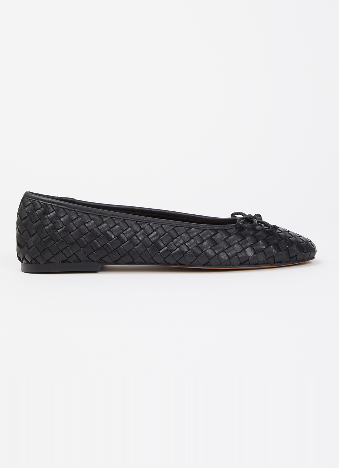 Dune London Wide Fit Heat ballerina van leer - voorkant 2 zwart