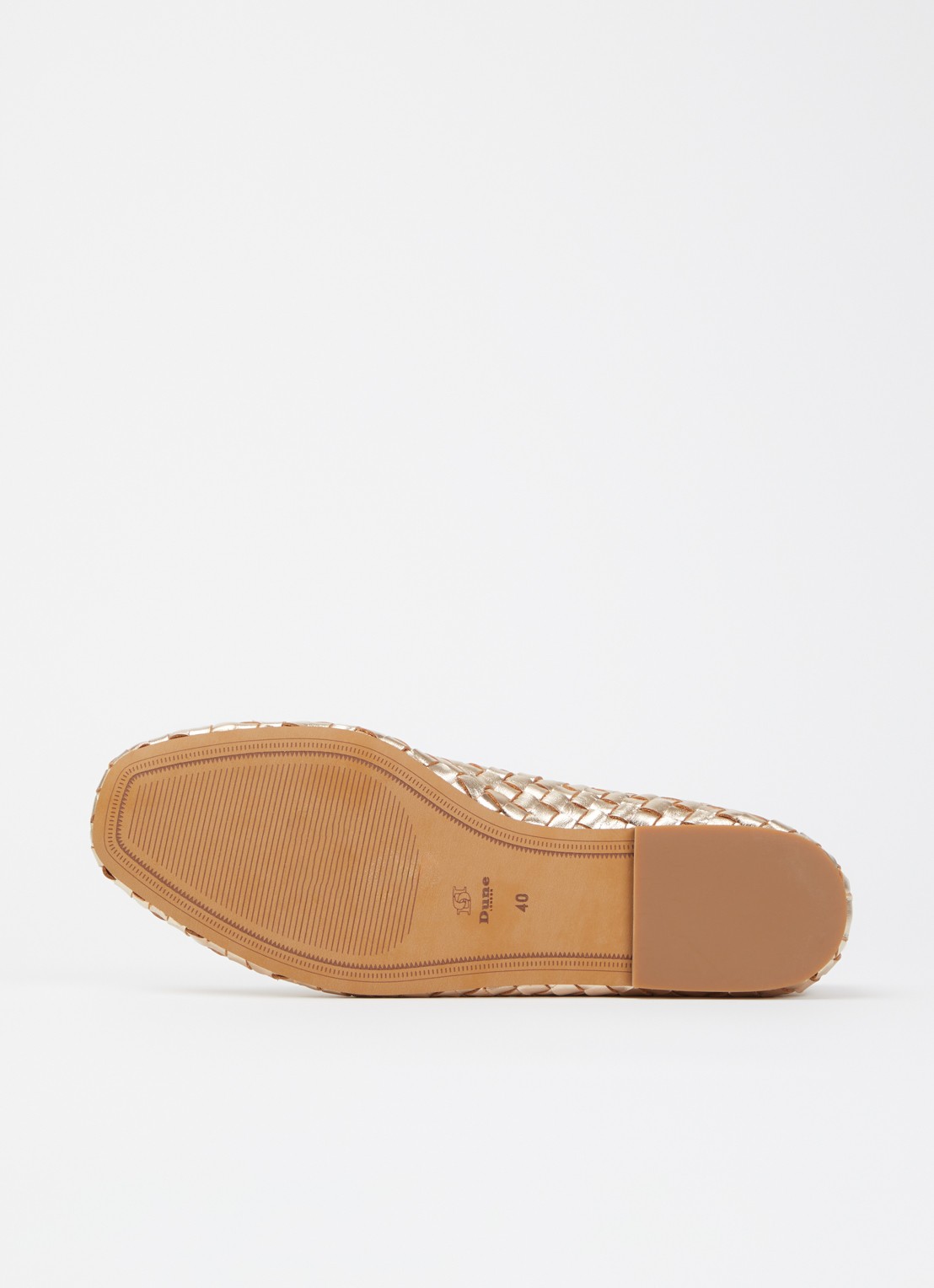 Dune London Wide Fit Heat ballerina van leer - detail 3 goud