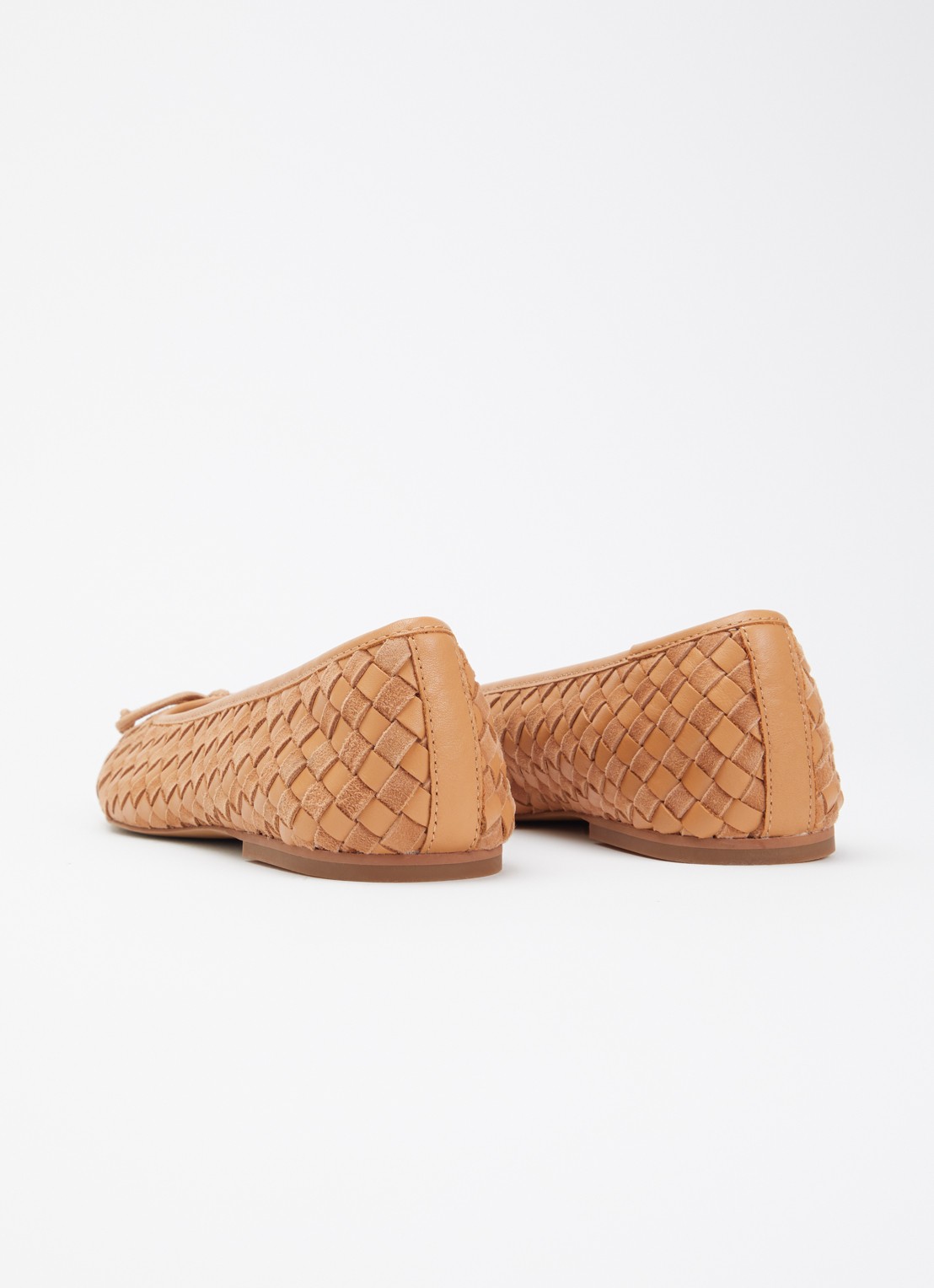 Dune London Wide Fit Heat ballerina van leer - achterkant bruin