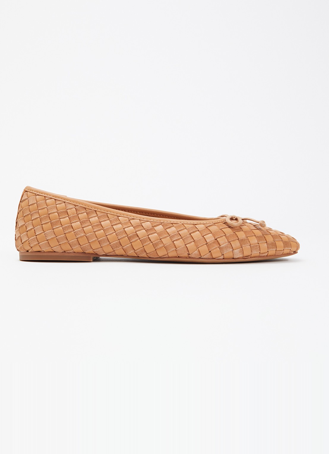Dune London Wide Fit Heat ballerina van leer - voorkant 5 bruin