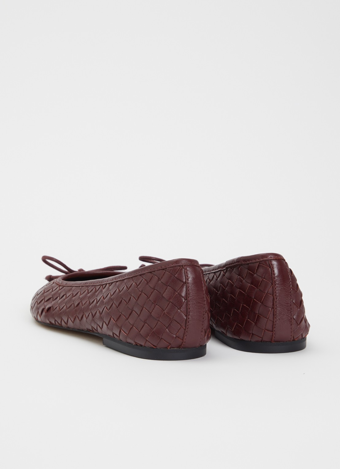 Dune London Wide Fit Heat ballerina van leer - achterkant 5 roodbruin
