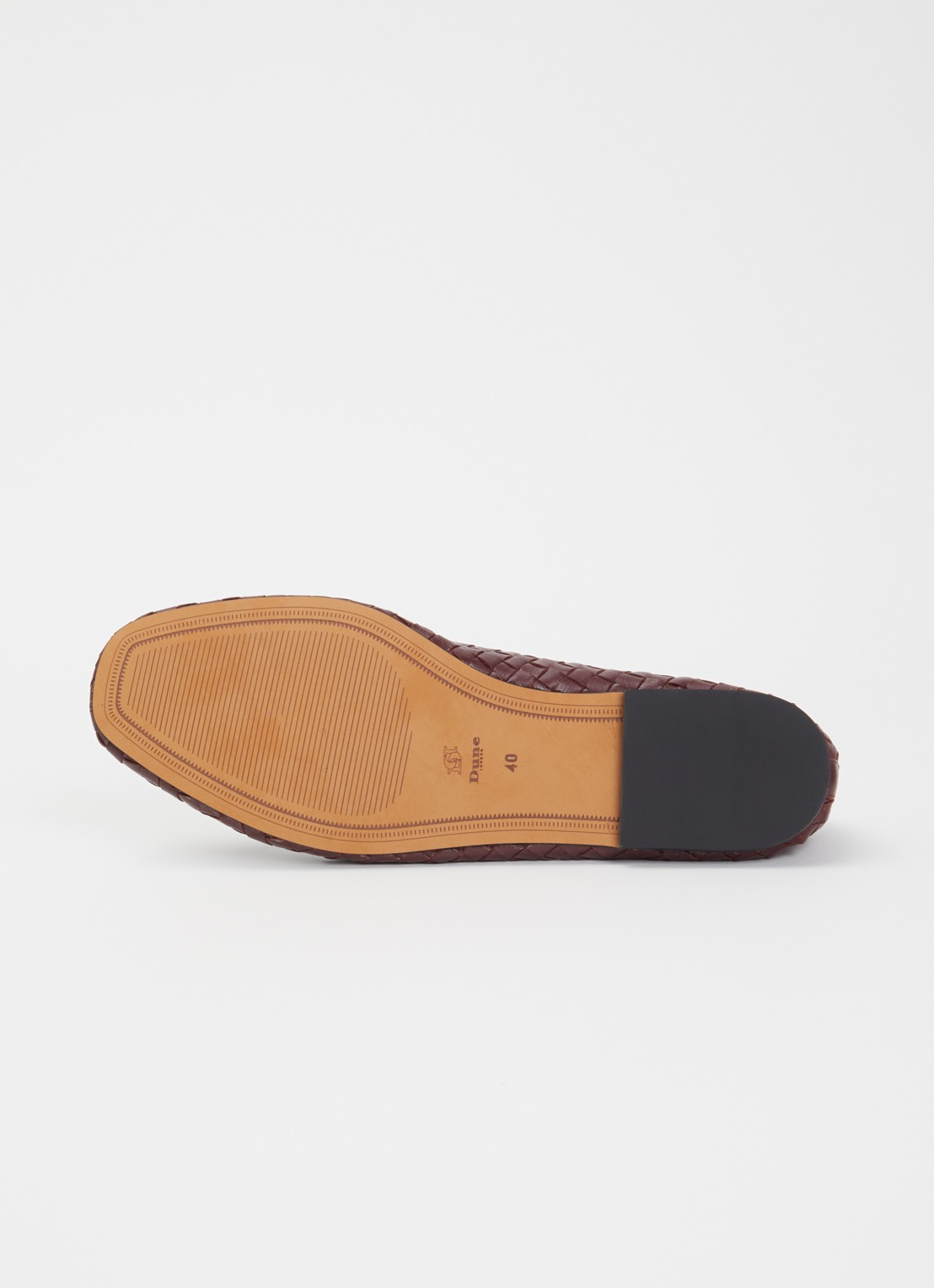 Dune London Wide Fit Heat ballerina van leer - detail 4 roodbruin