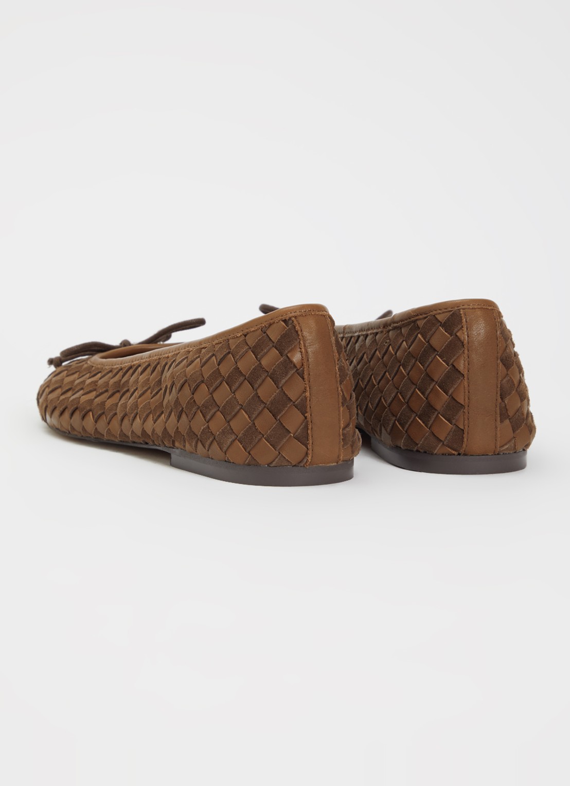Dune London Wide Fit Heat ballerina van leer - achterkant 2 853brown-leather_mix