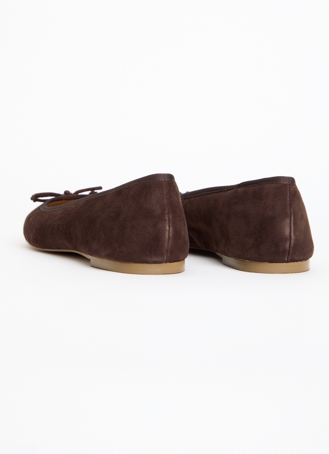 Dune London Wide Fit Helenne ballerina met gestrikt detail - achterkant 4 donkerbruin