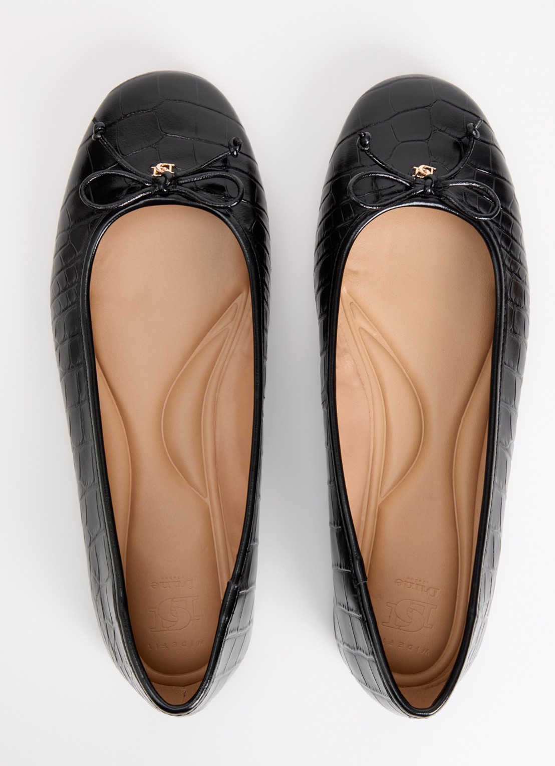 Dune London Wide Fit Helenne ballerina met gestrikt detail - detail 3 zwart