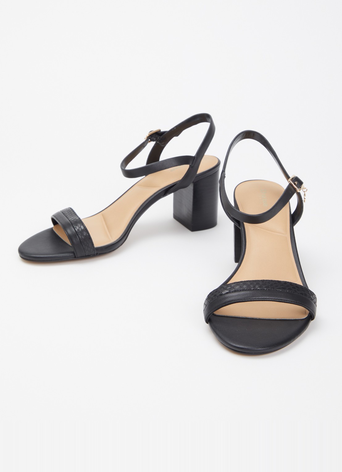 Dune London Wide Fit Jaycie sandalette van leer - detail zwart