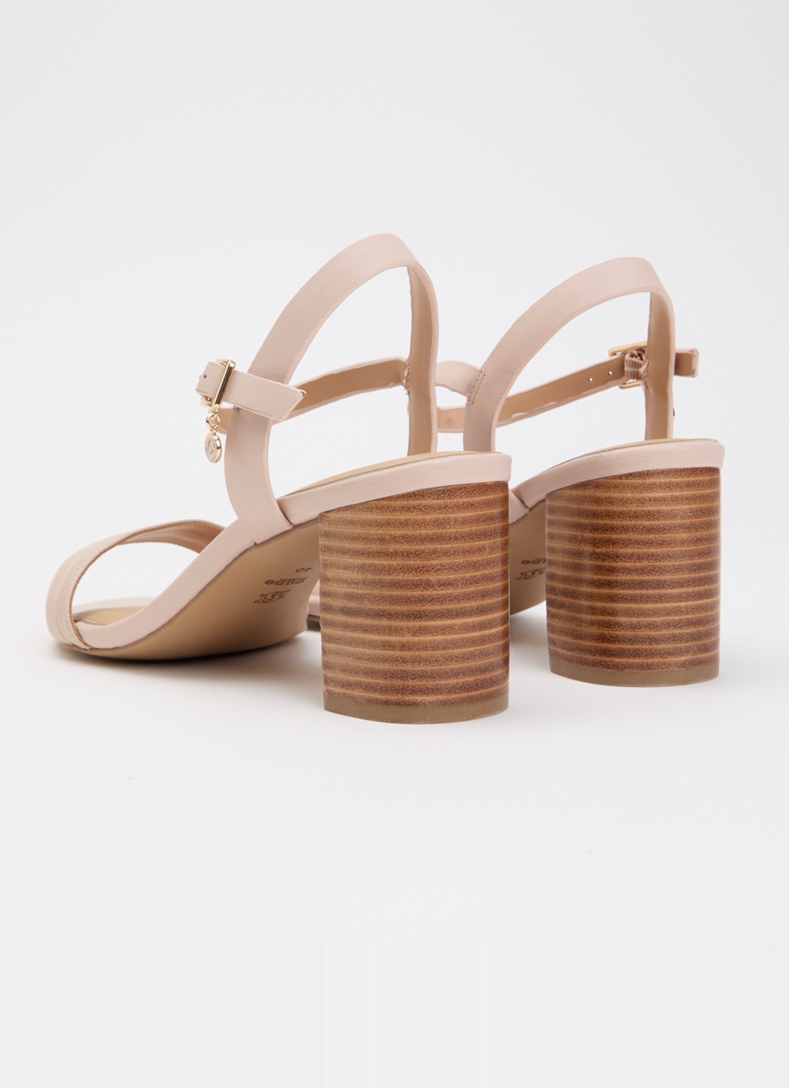 Dune London Wide Fit Jaycie sandalette van leer - achterkant oudroze