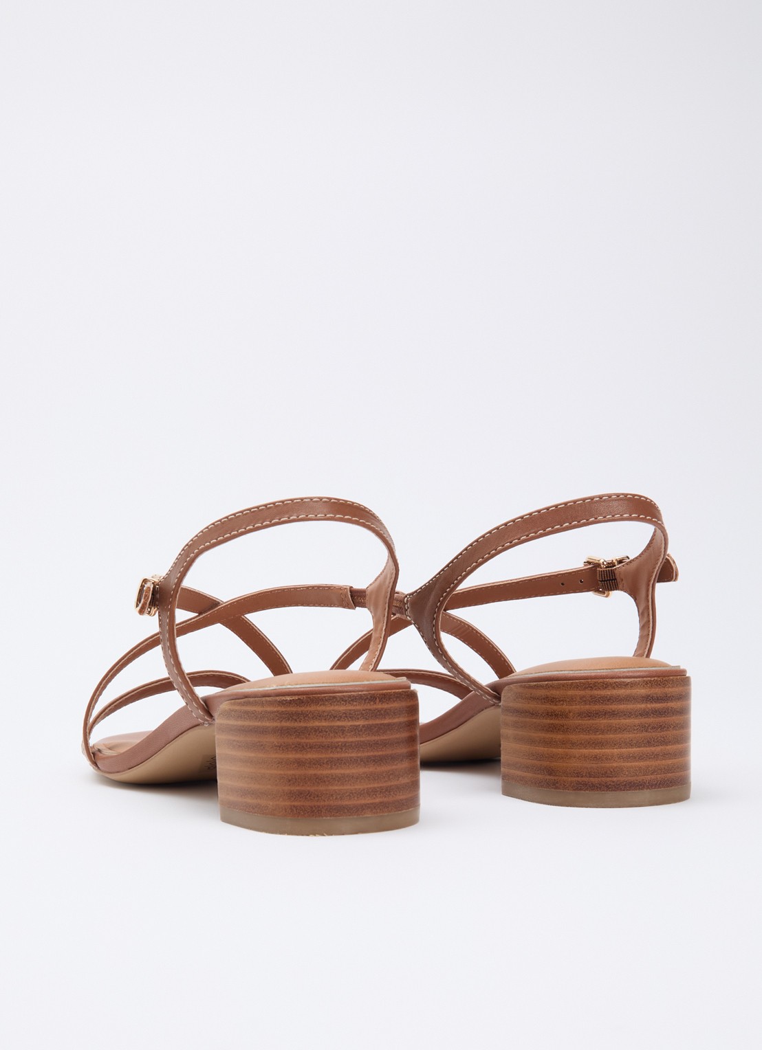 Dune London Wide Fit Jordin sandalette van leer - achterkant 5 bruin