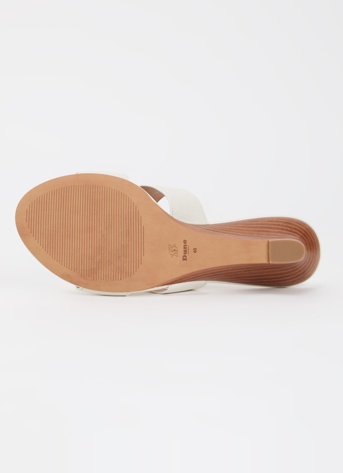 Dune London Wide Fit Kacie sleehak van leer - detail 5 wit