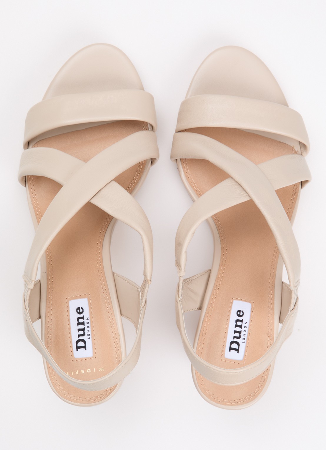 Dune London Wide Fit Kamies sleehak van leer - detail 2 creme
