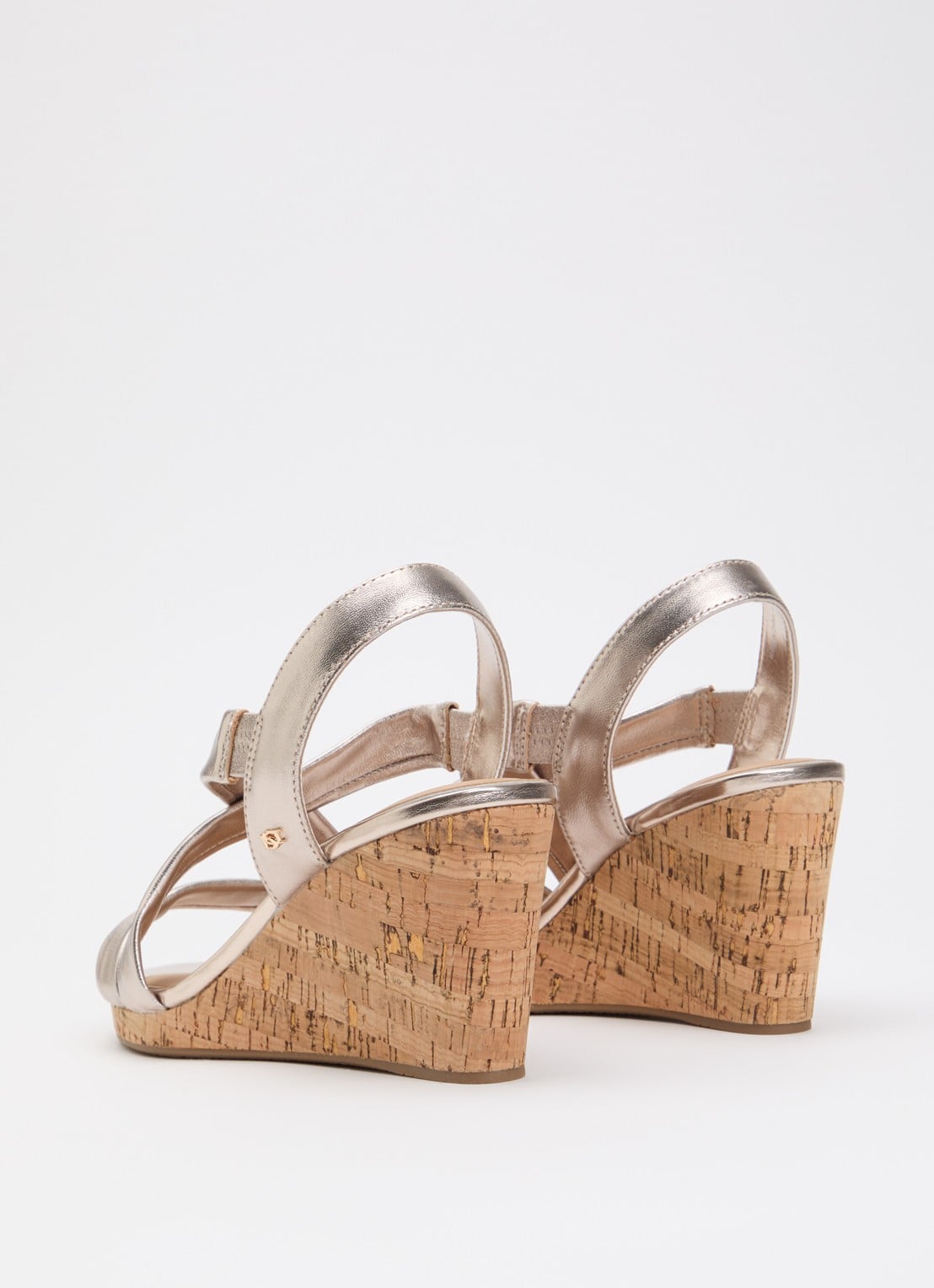 Dune London Wide Fit Kamies sleehak van leer - achterkant witgoud