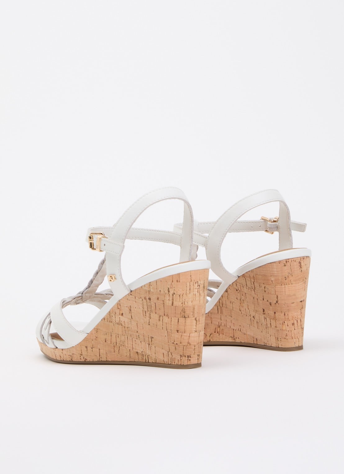 Dune London Wide Fit Karly sandalette van leer - achterkant wit
