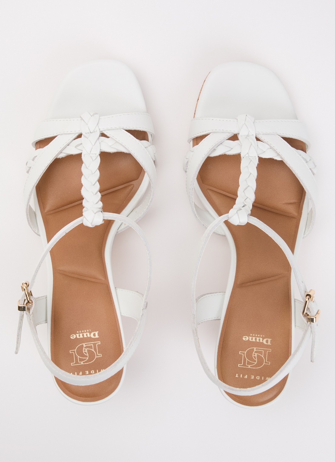 Dune London Wide Fit Karly sandalette van leer - detail 3 wit