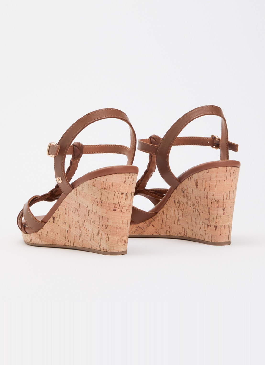 Dune London Wide Fit Karly sandalette van leer - achterkant 2 bruin