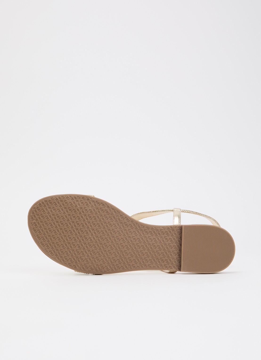 Dune London Wide Fit Lope sandaal van leer met metallic finish - detail 5 goud