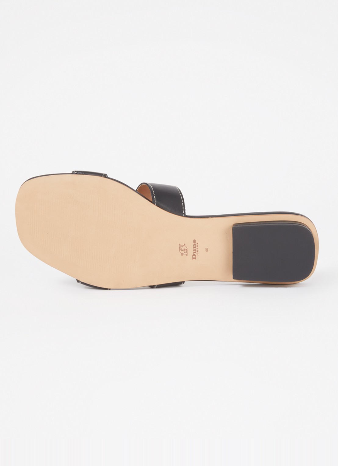 Dune London Wide Fit Loupe sandaal van leer - detail 3 zwart