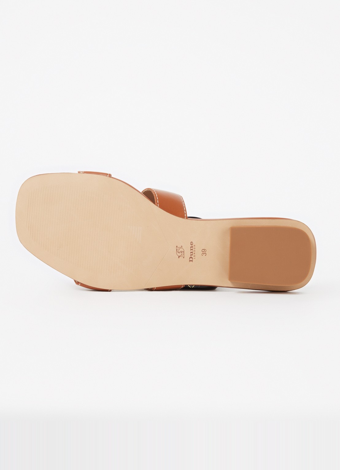 Dune London Wide Fit Loupe sandaal van leer - detail 5 cognac