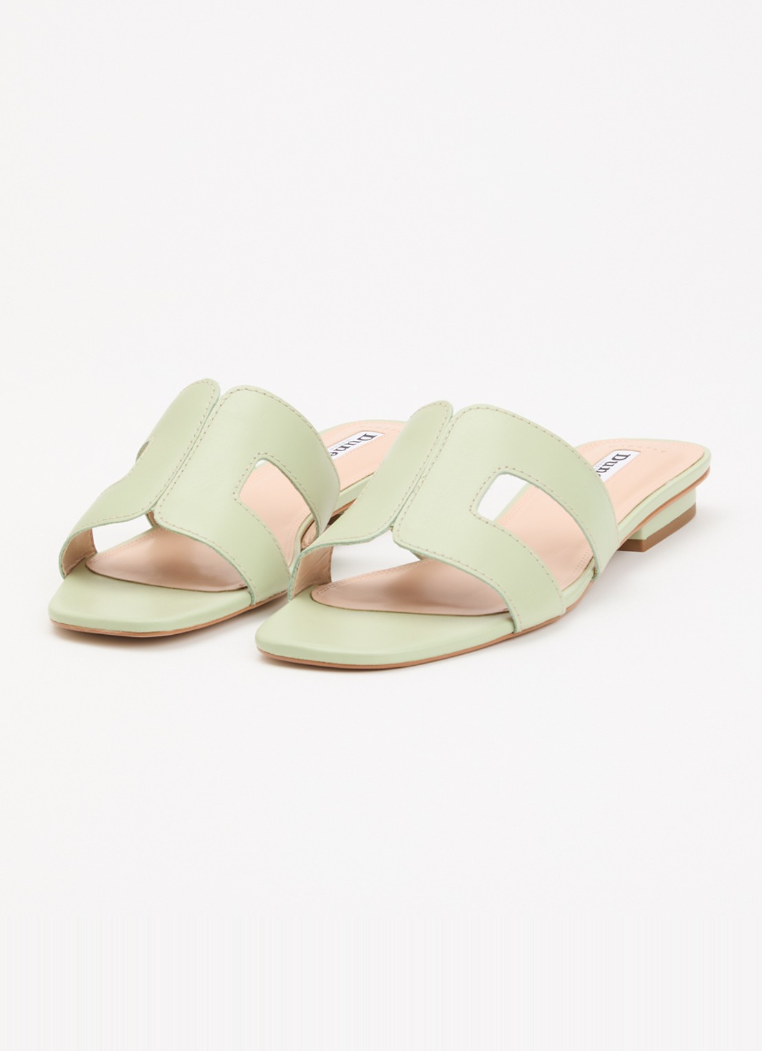 Dune London Wide Fit Loupe sandaal van leer - detail 3 lichtgroen