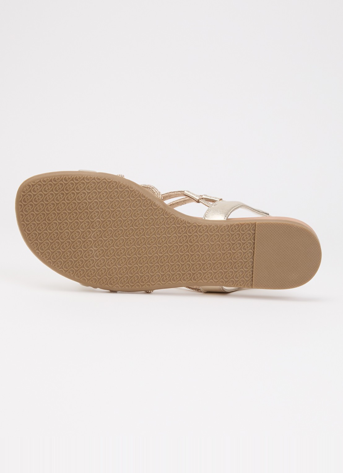 Dune London Wide Fit Lyrically sandaal van leer met strass - detail 3 goud