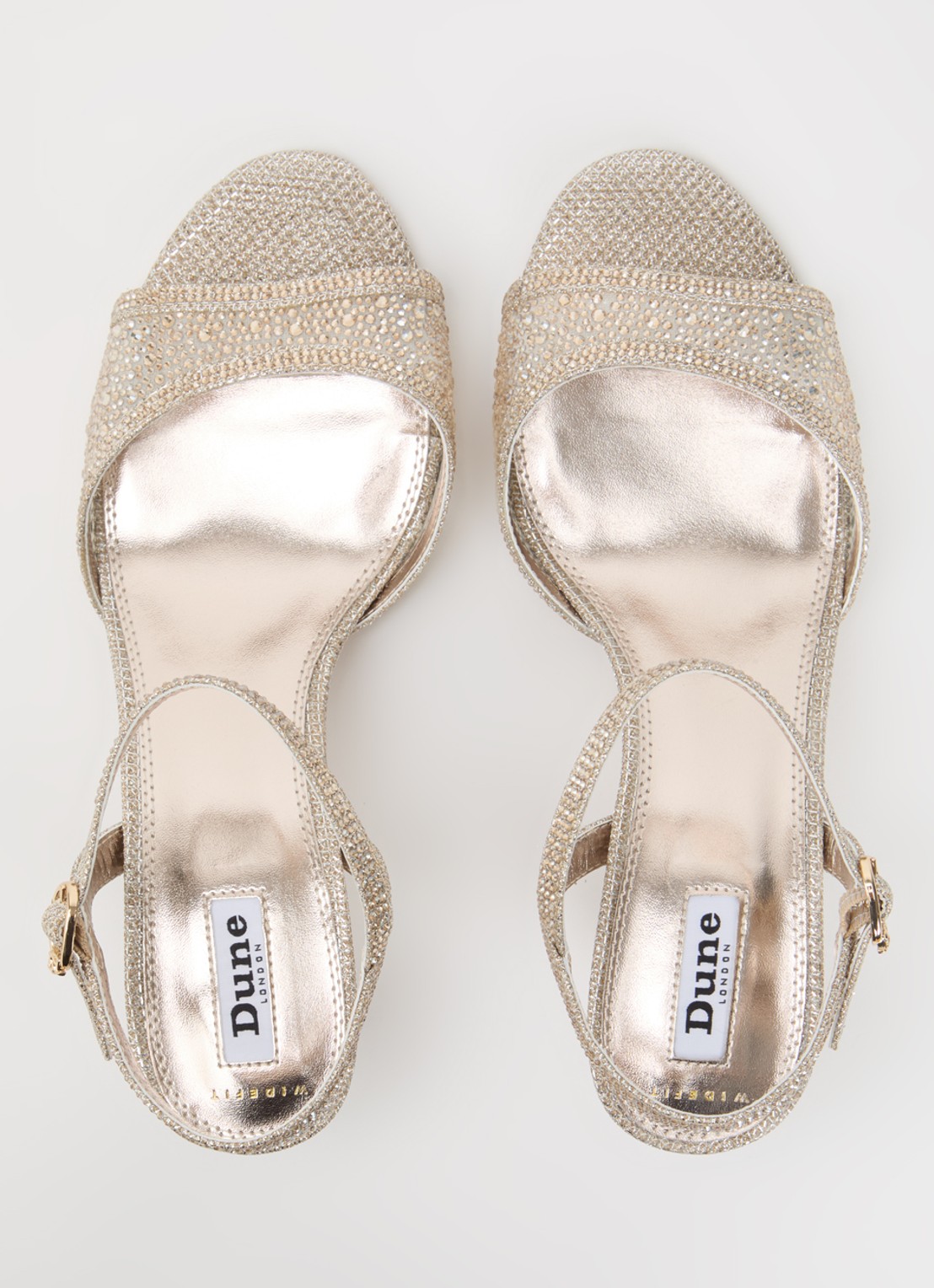Dune London Wide Fit Manicure sandalette met strass - detail 4 zilver