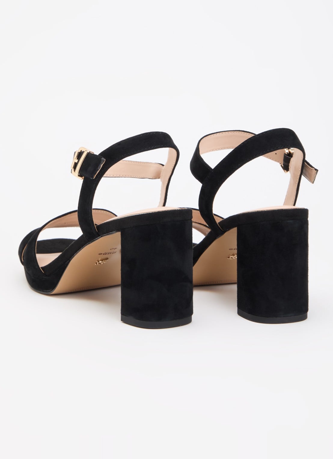Dune London Wide Fit Manifesting sandalette van suède - achterkant 5 zwart