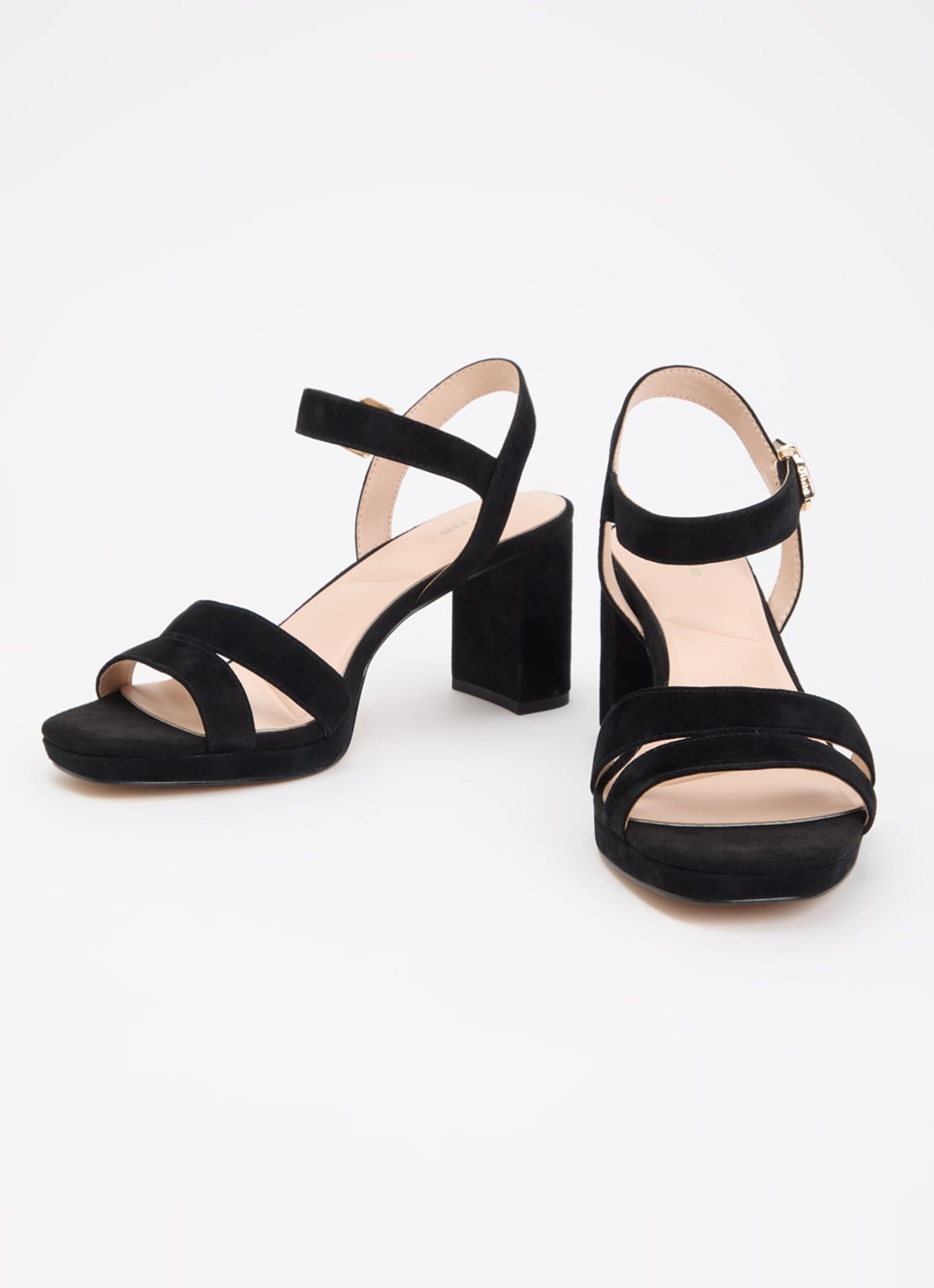 Dune London Wide Fit Manifesting sandalette van suède - detail 2 zwart