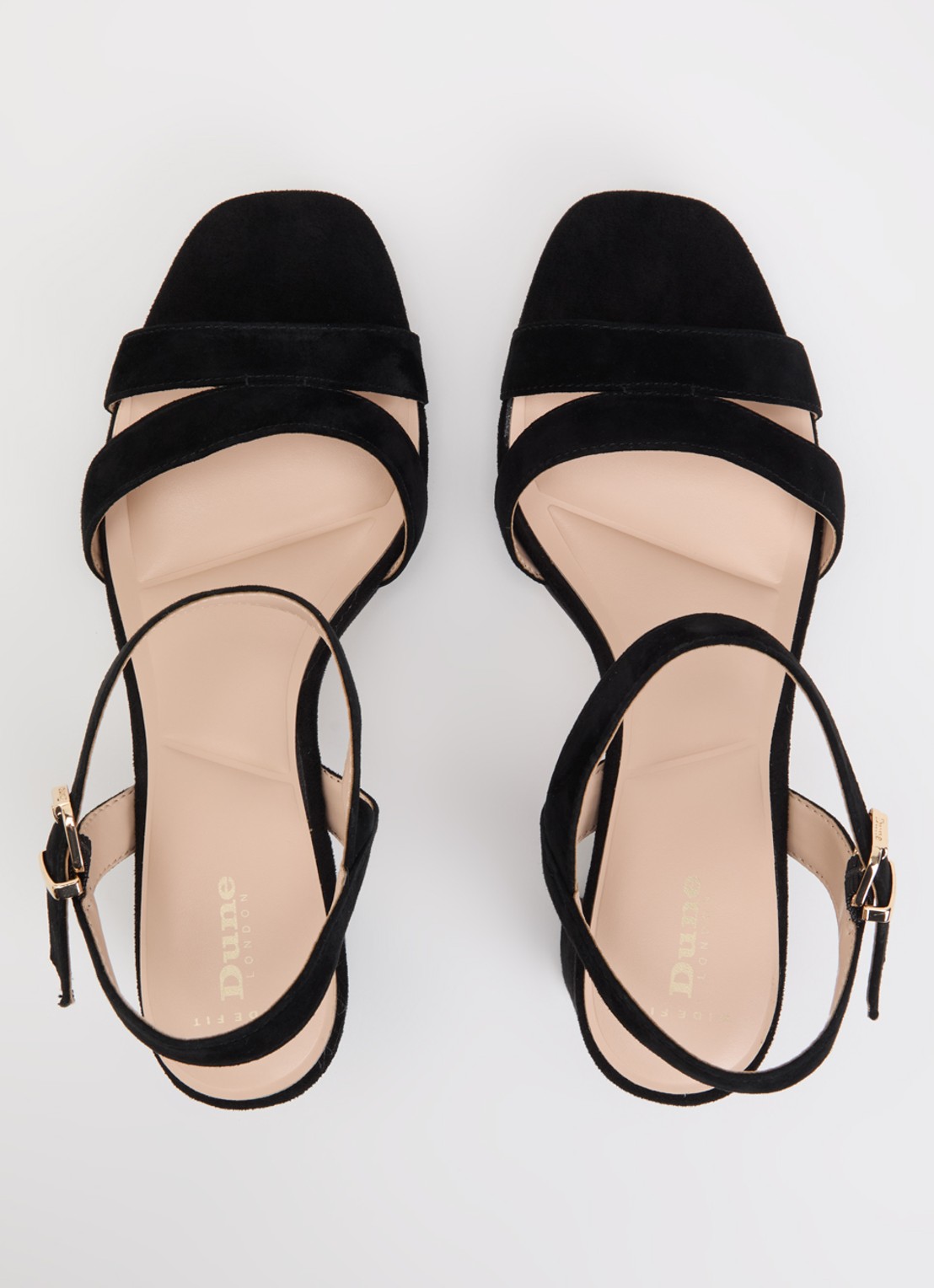 Dune London Wide Fit Manifesting sandalette van suède - detail 3 zwart