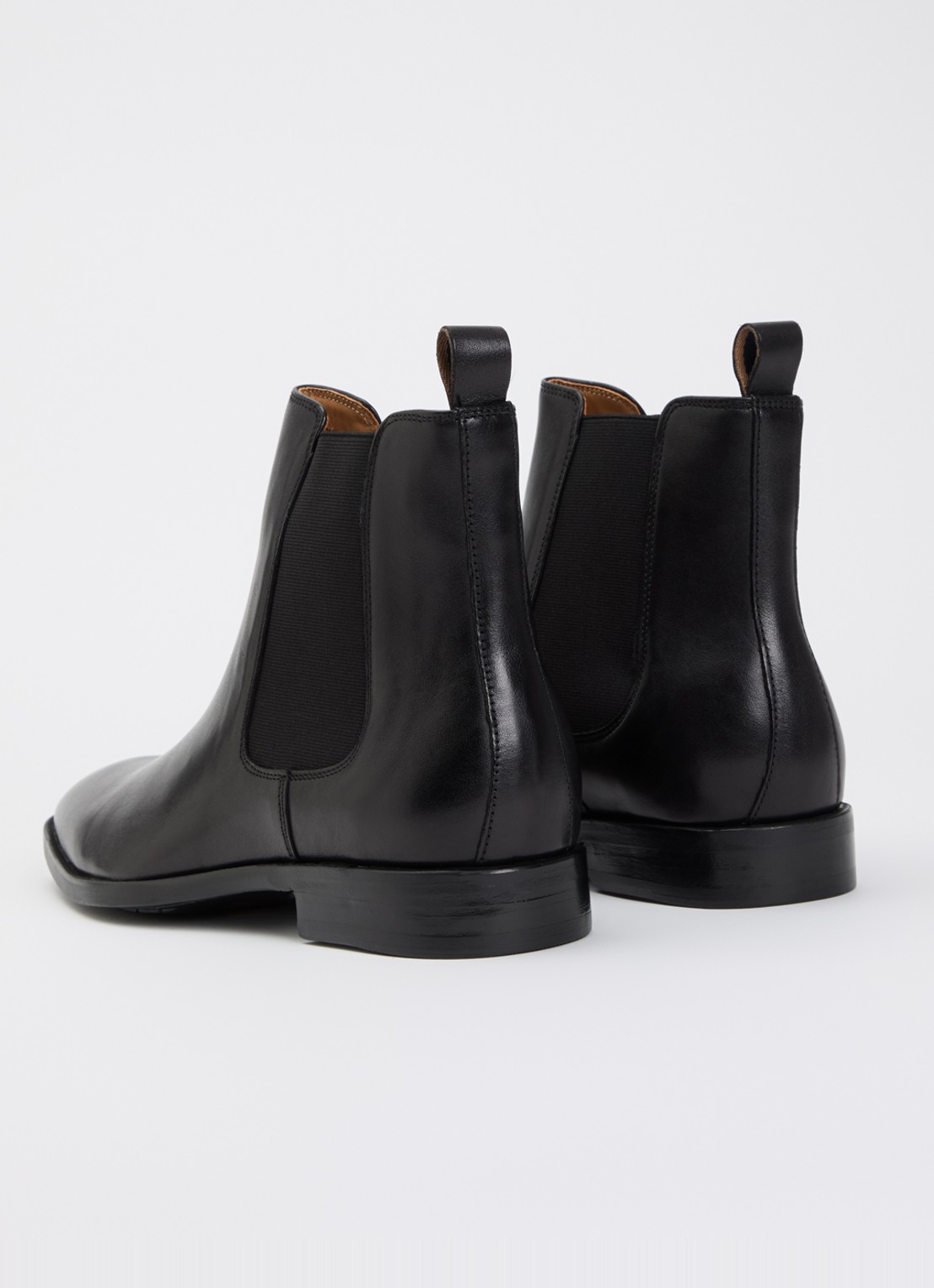 Dune London Wide Fit Matchin chelsea boot van leer - achterkant 2 zwart
