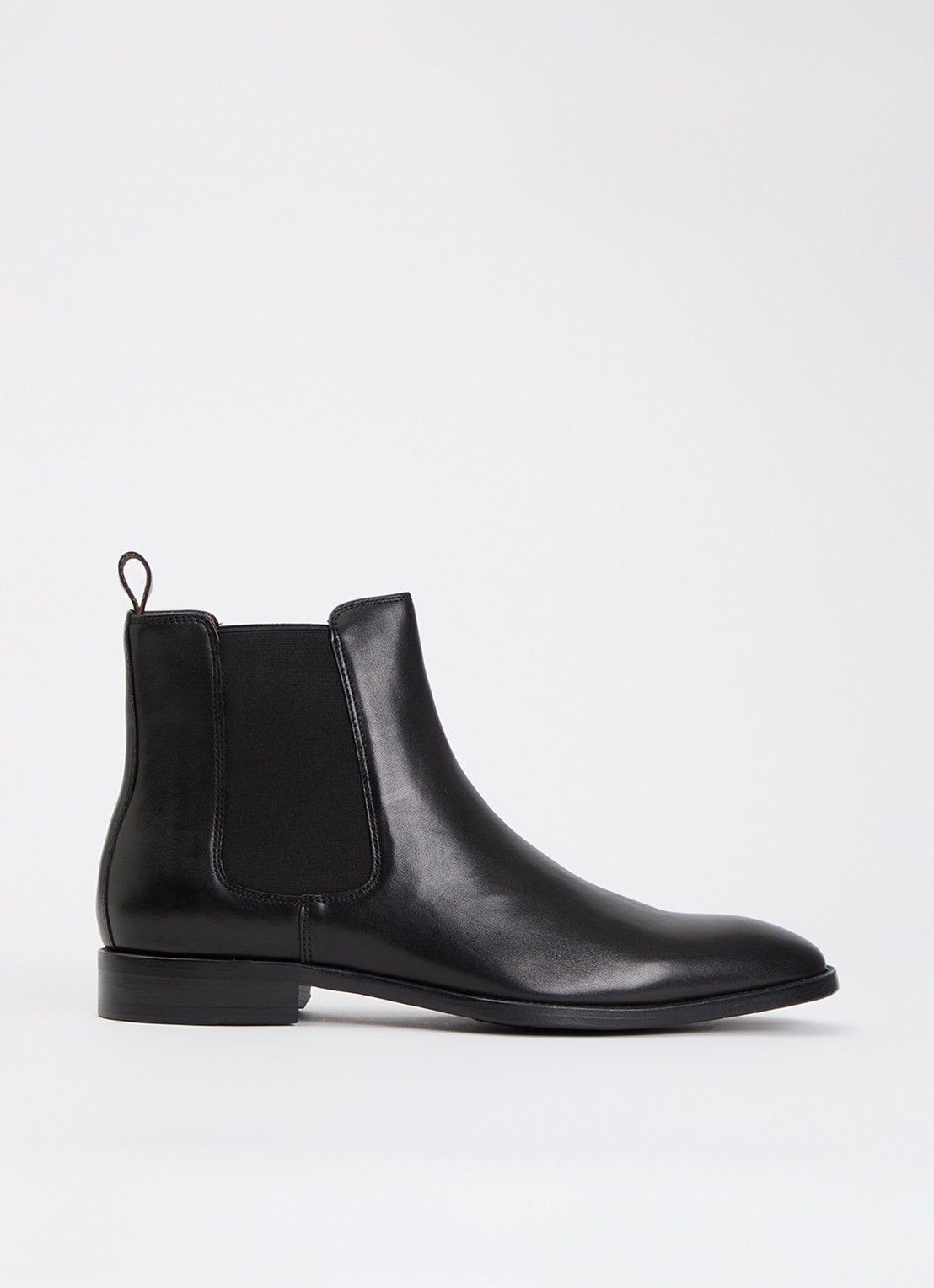 Dune London Wide Fit Matchin chelsea boot van leer - voorkant zwart
