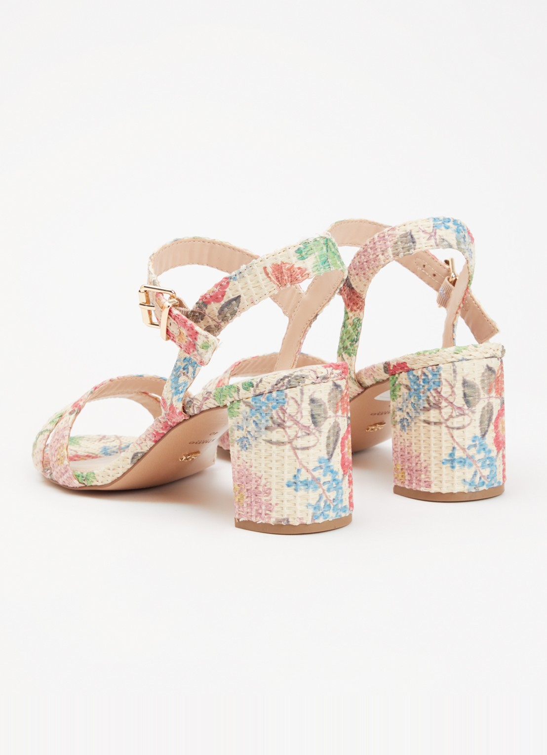 Dune London Wide Fit Merisa sandalette van leer - achterkant 4 creme