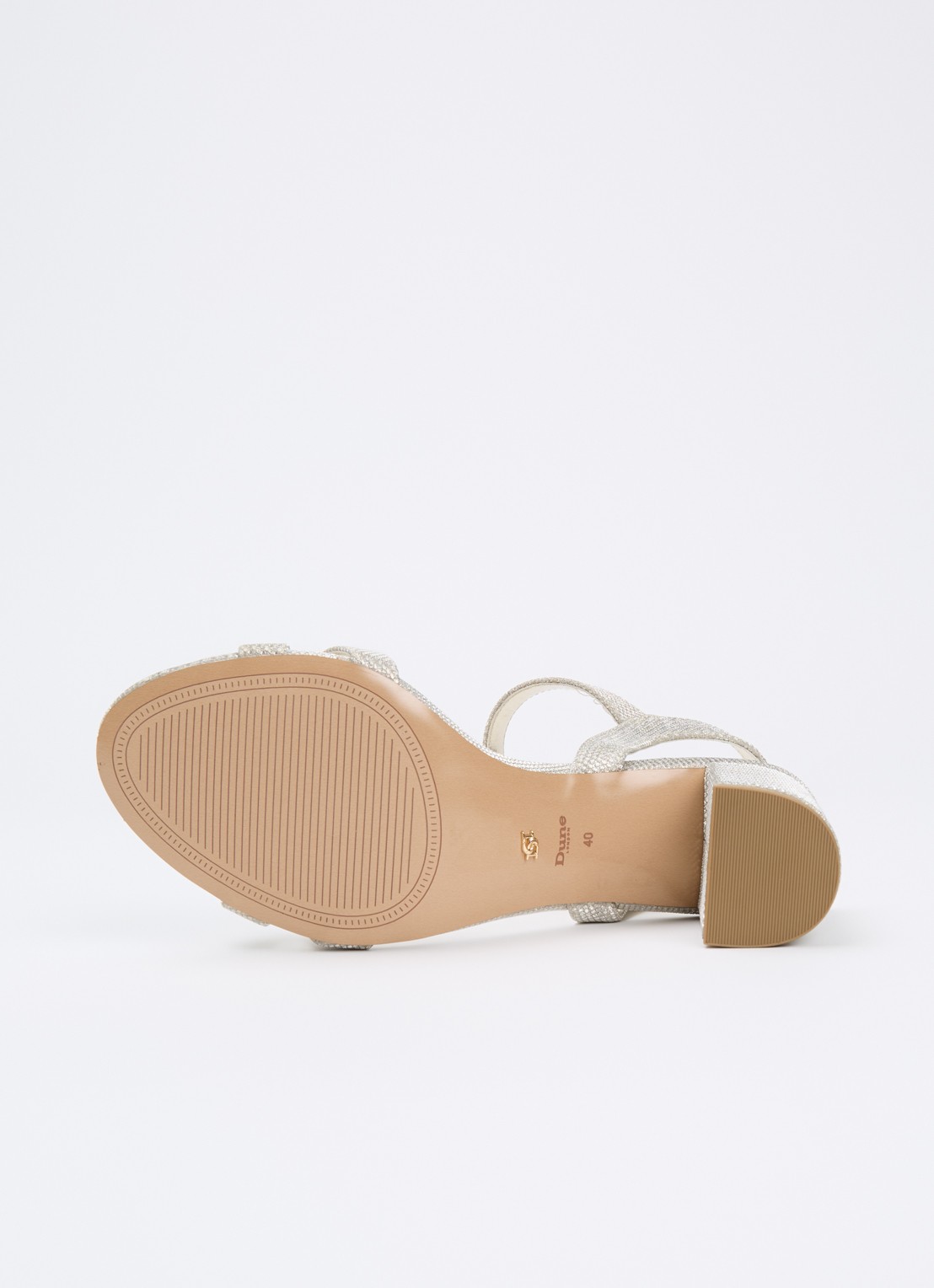 Dune London Wide Fit Merisa sandalette van leer - detail 4 witgoud