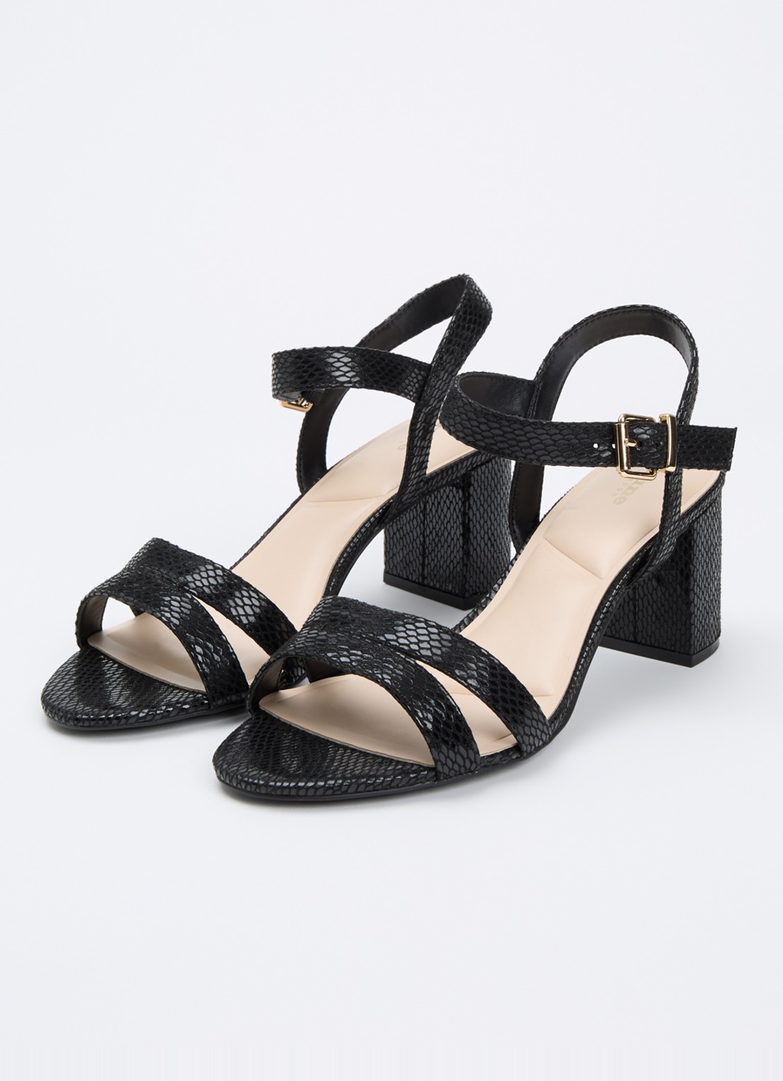 Dune London Wide Fit Merisa sandalette van leer - detail antraciet