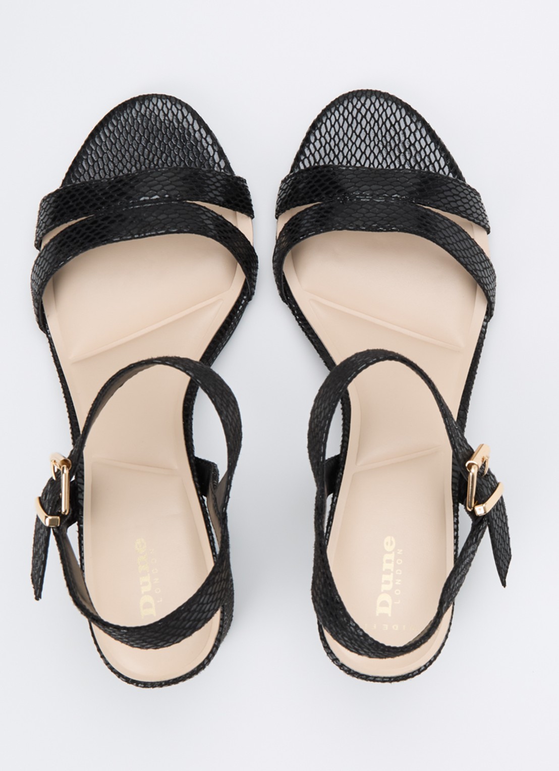 Dune London Wide Fit Merisa sandalette van leer - detail 2 antraciet