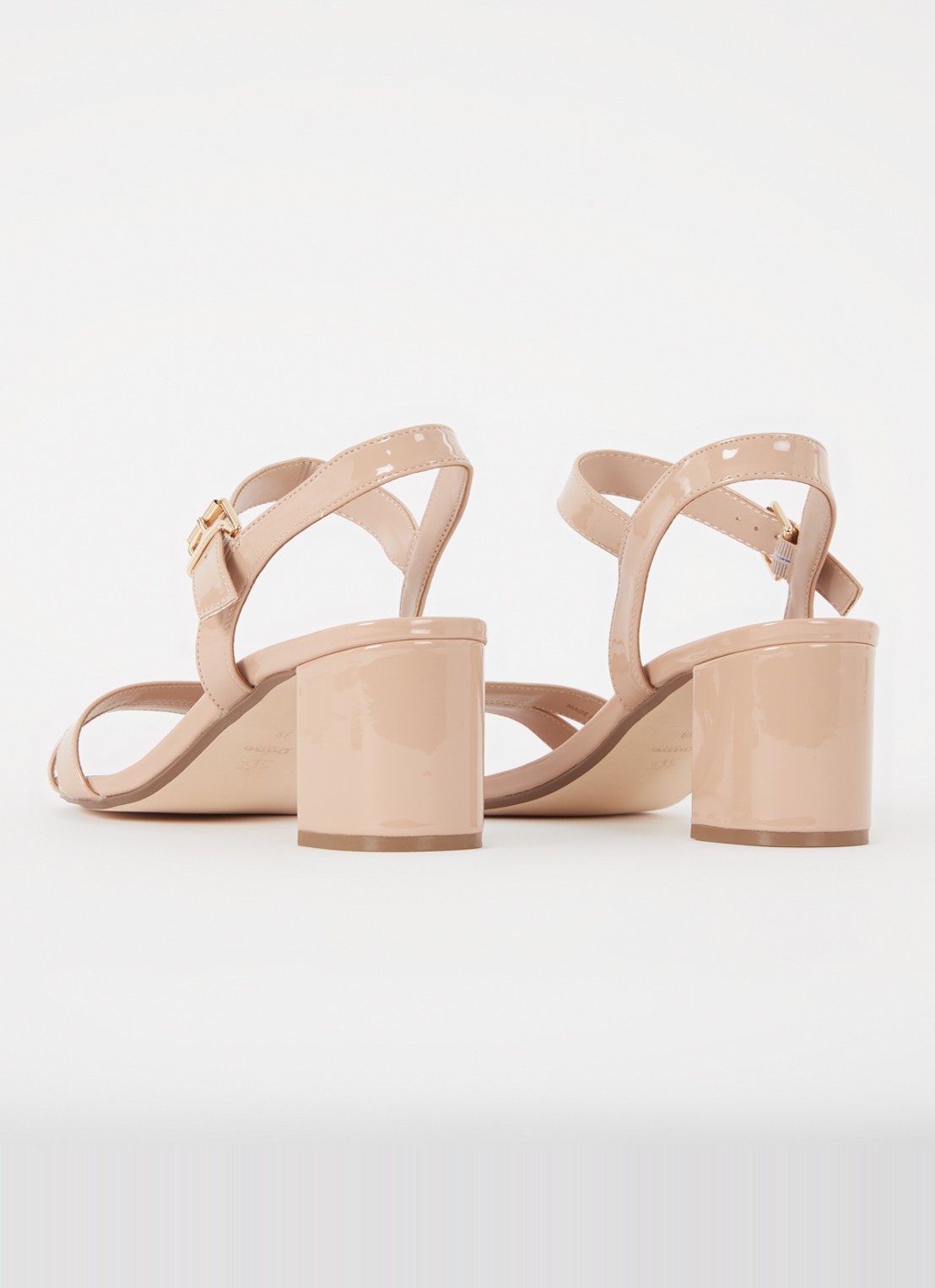 Dune London Wide Fit Merisa sandalette van leer - achterkant 5 beige