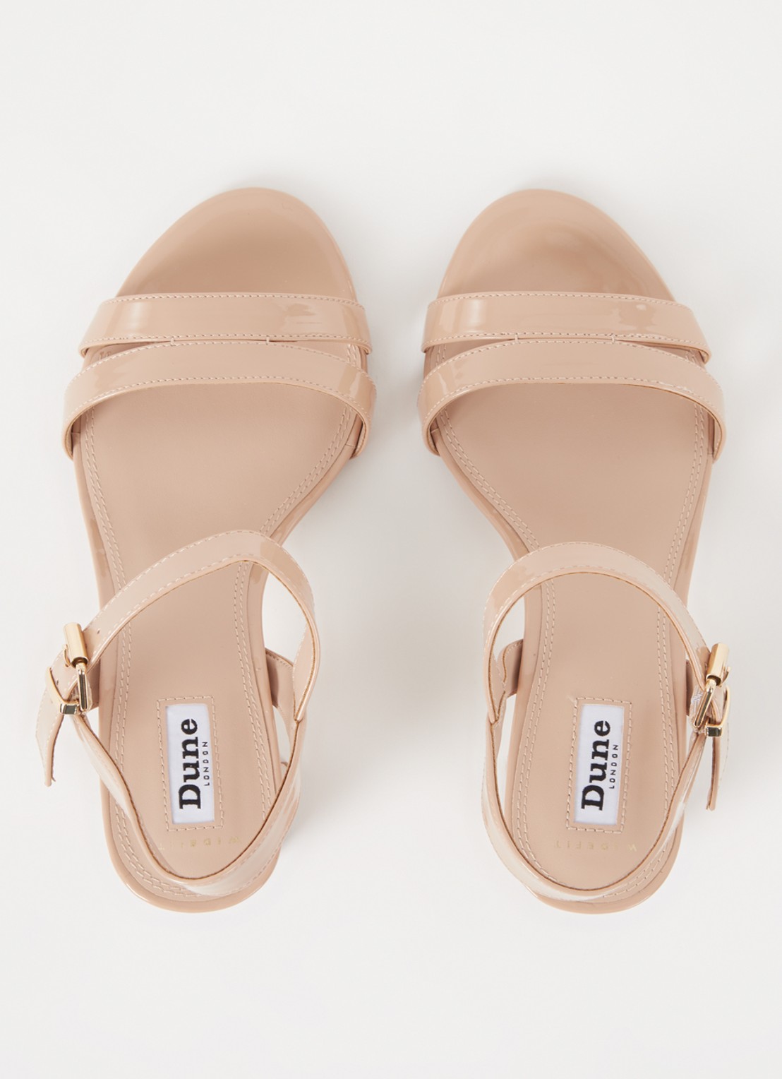 Dune London Wide Fit Merisa sandalette van leer - detail 2 beige