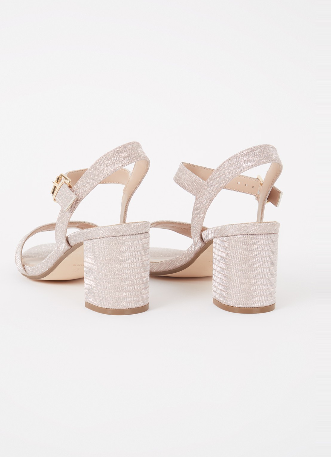 Dune London Wide Fit Merisa sandalette van leer - detail 3 roségoud