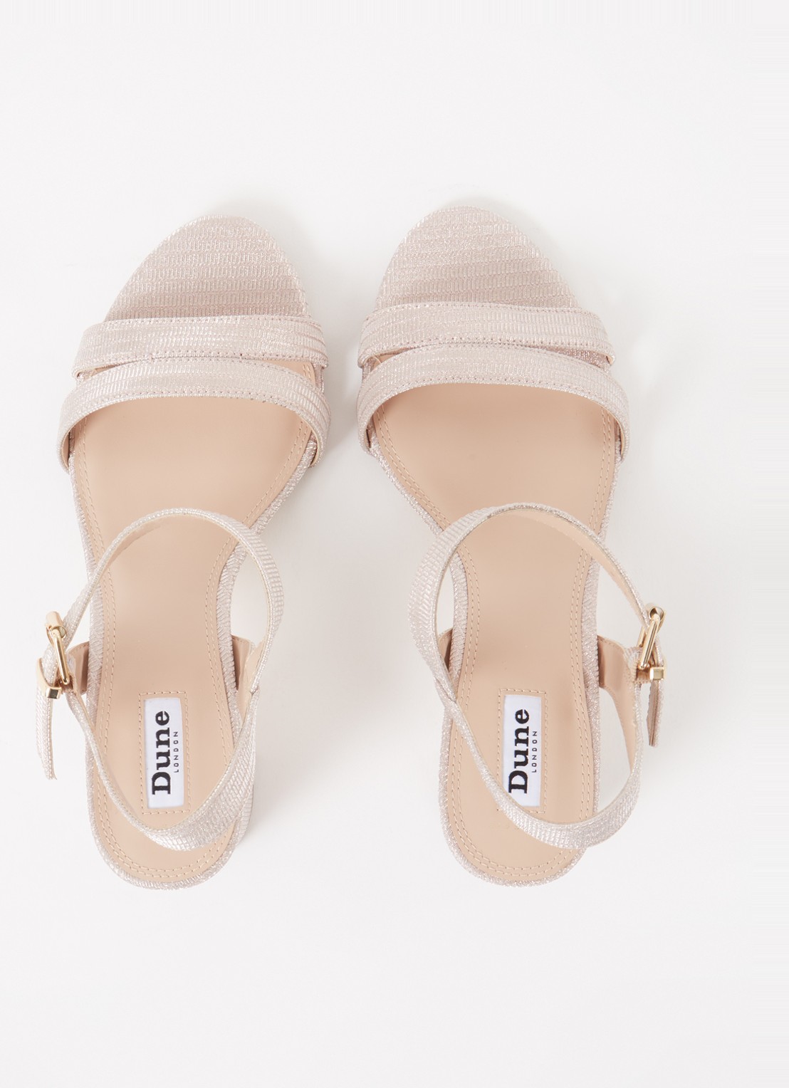 Dune London Wide Fit Merisa sandalette van leer - detail 4 roségoud