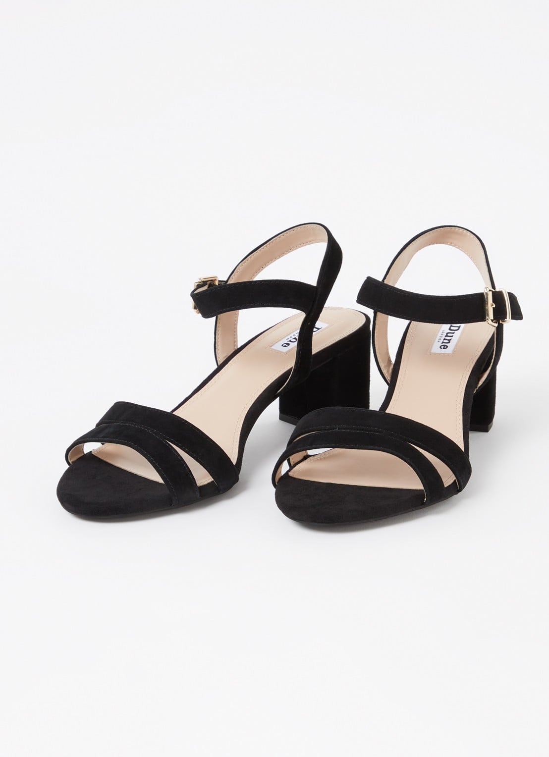 Dune London Wide Fit Merisa sandalette van leer - detail 2 zwart