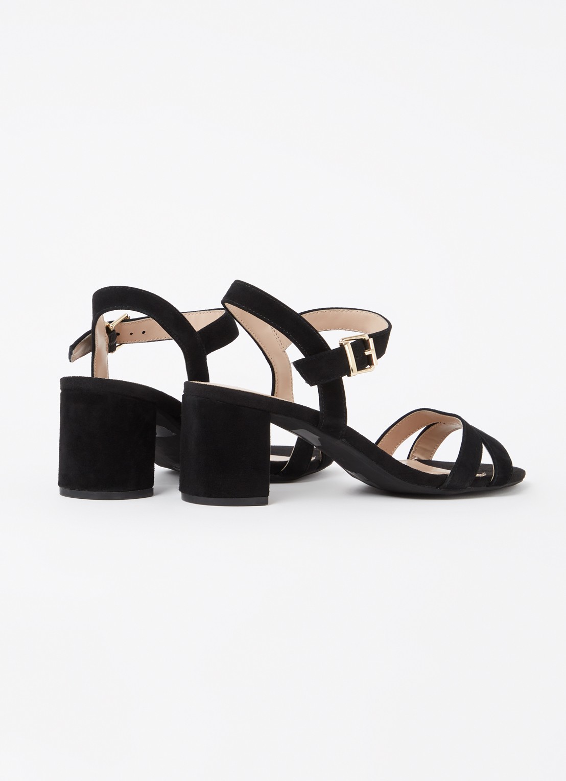 Dune London Wide Fit Merisa sandalette van leer - detail 3 zwart