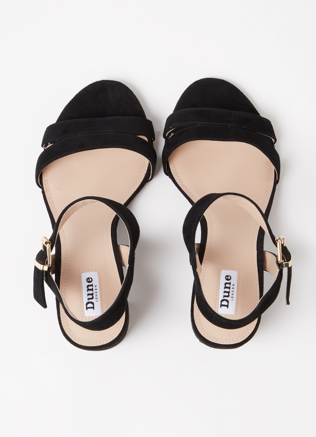 Dune London Wide Fit Merisa sandalette van leer - detail 4 zwart