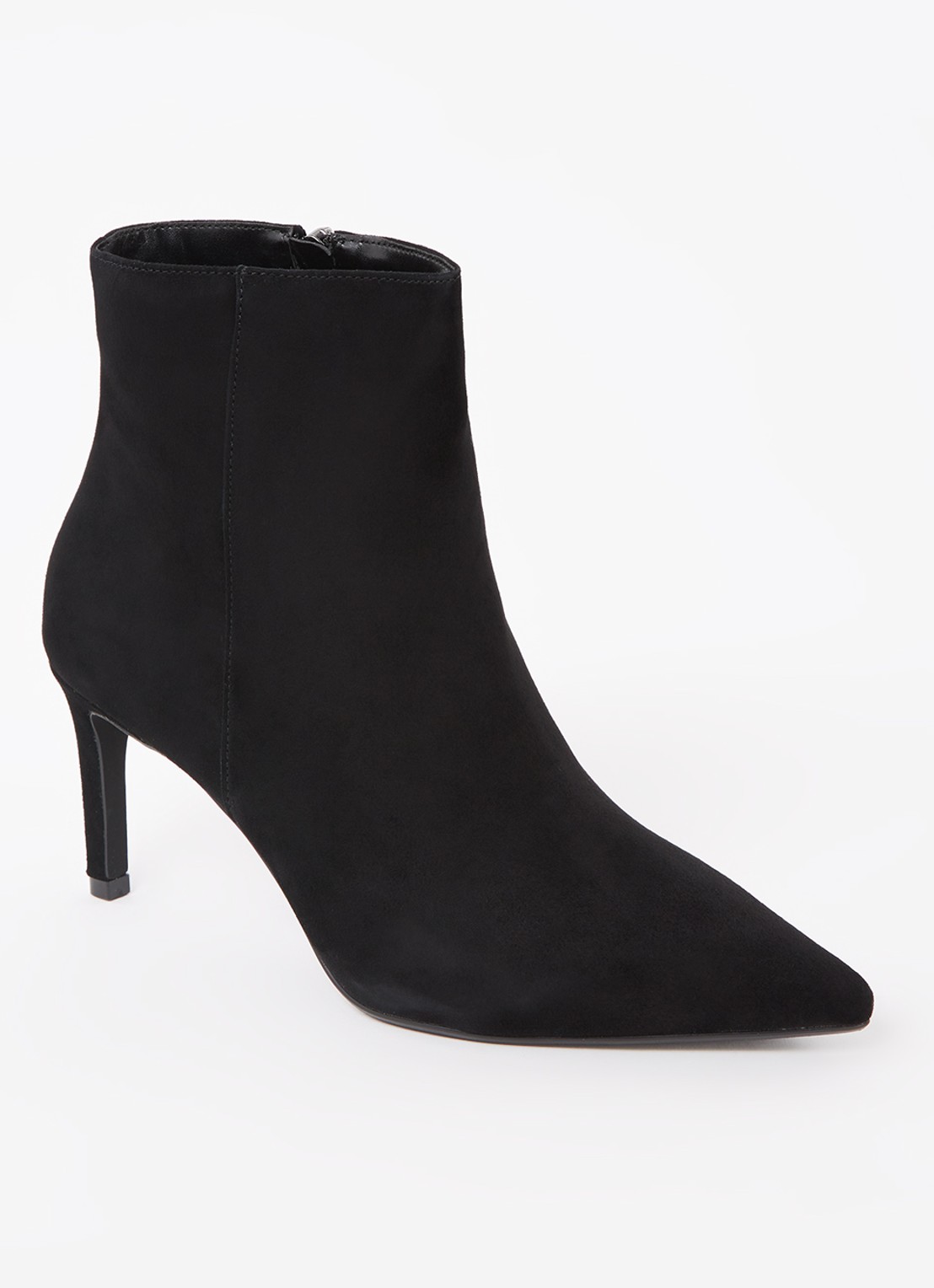 Dune London Wide Fit Obsessively enkellaarsje van suède - voorkant zwart