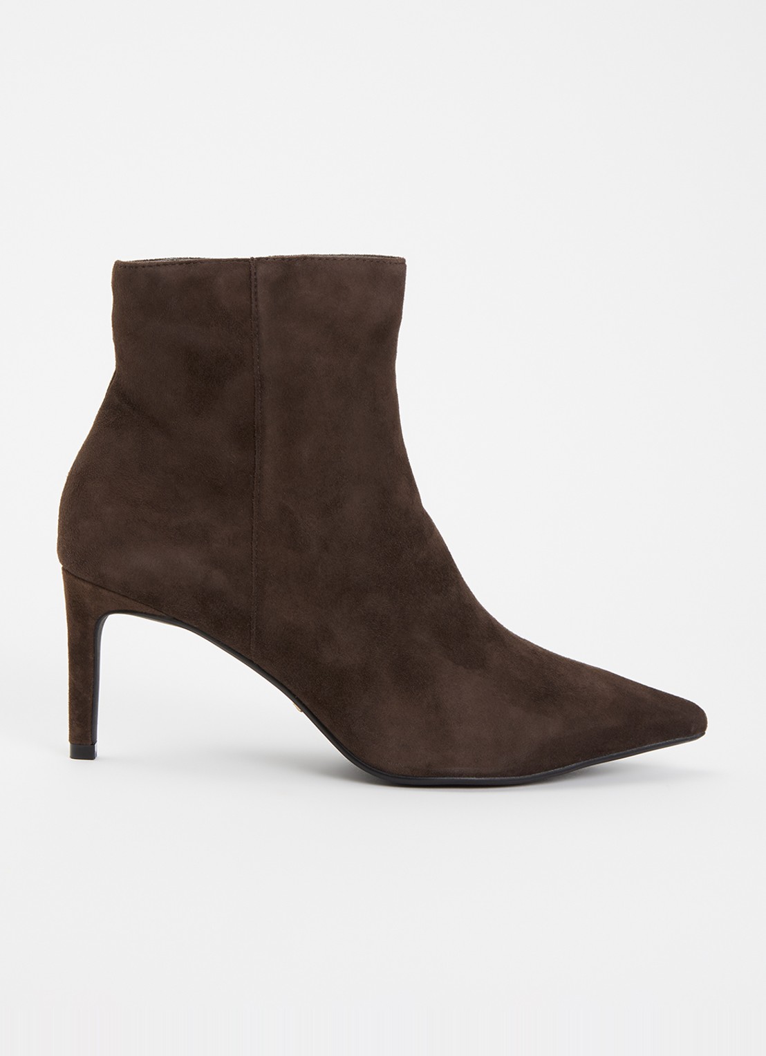 Dune London Wide Fit Obsessively enkellaarsje van suède - voorkant 3 donkerbruin