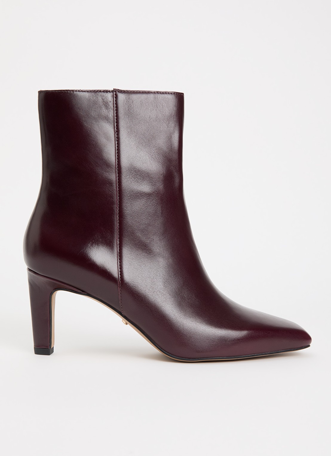 Dune London Wide Fit Ovation enkellaarsje van leer - voorkant bordeauxrood