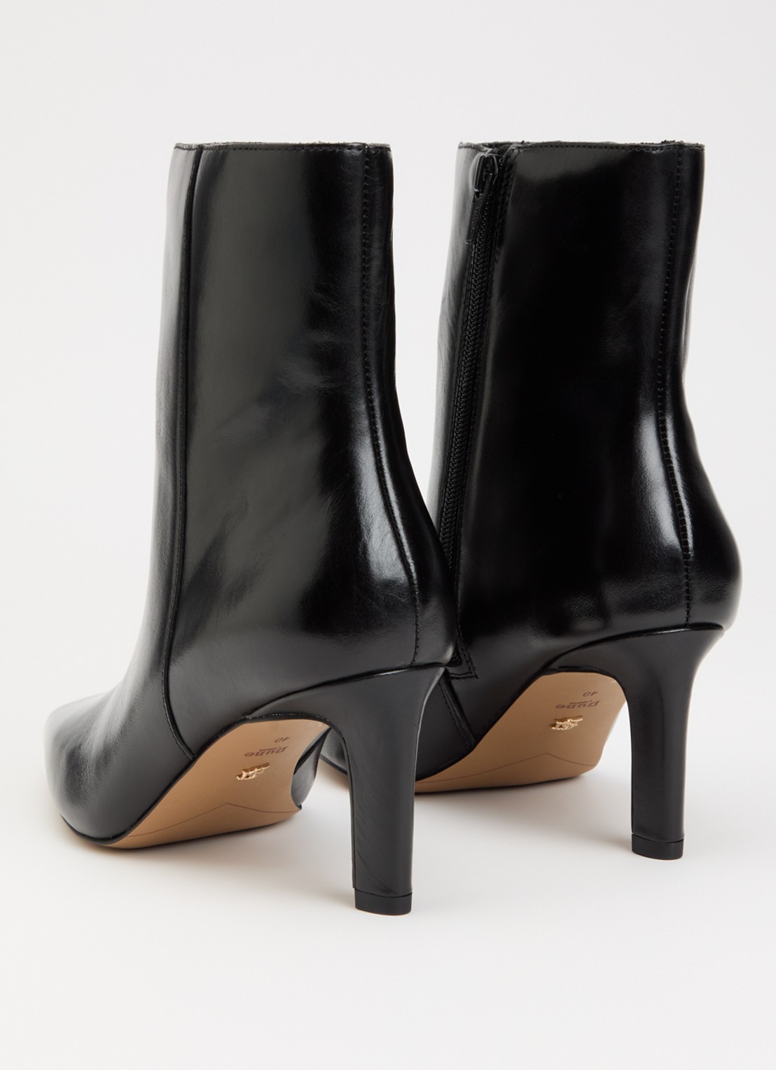 Dune London Wide Fit Ovation enkellaarsje van leer - achterkant 3 zwart