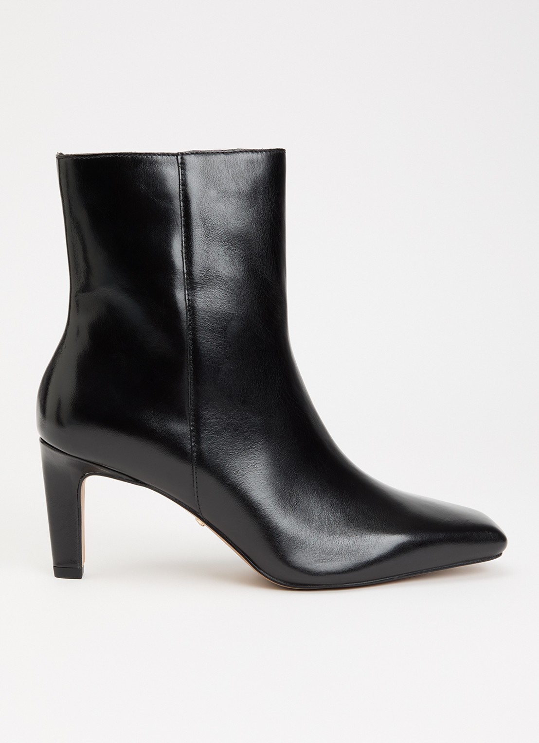 Dune London Wide Fit Ovation enkellaarsje van leer - voorkant 4 zwart